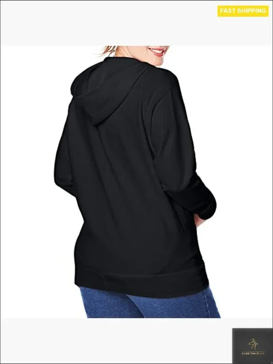 Oversized Zip Up Hoodie Fleece Athletic Fit Plus Size Cozy Casual Wear - Picture 4 of 7